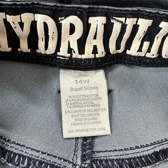 Hydraulic Super Skinny Bailey Low Rise Blue Jeans Size 14W - Picture 9 of 12